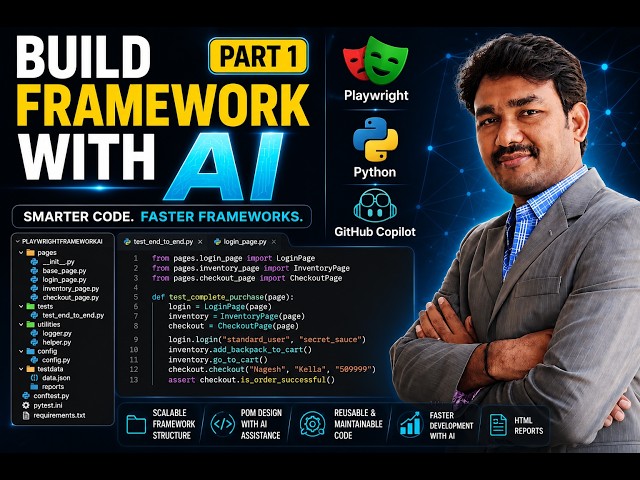 Build a Complete Playwright Python Framework Using AI   GitHub Copilot + VS Code