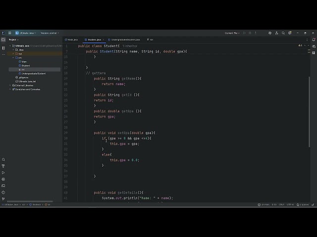 Java OOP Assignment: Student Management System — Class 2 (UndergraduateStudent, Inheritance) | KNUST
