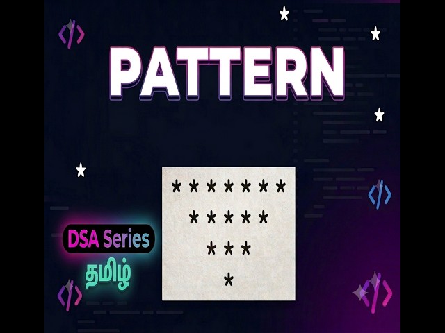 Pattern 8 | Inverted Pyramid Pattern | Striver A2Z DSA | Java | Tamil