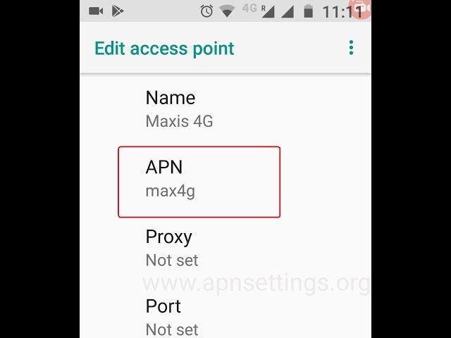 Maxis APN Settings for Android 4G LTE