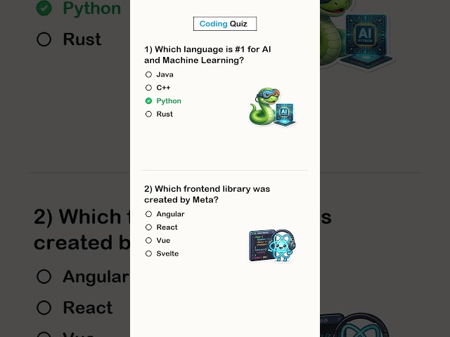 Only 5% of Coders Get 2/2! 💻🔥 (Python & React Quiz) #shorts