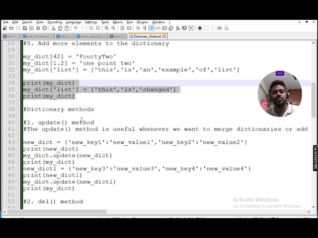 Python tutorials in Tamil | dictionary methods | Episode 10