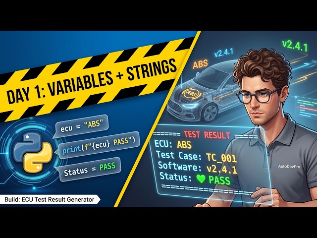 Variables + Strings in Python for Automotive Engineers | Day 1/40