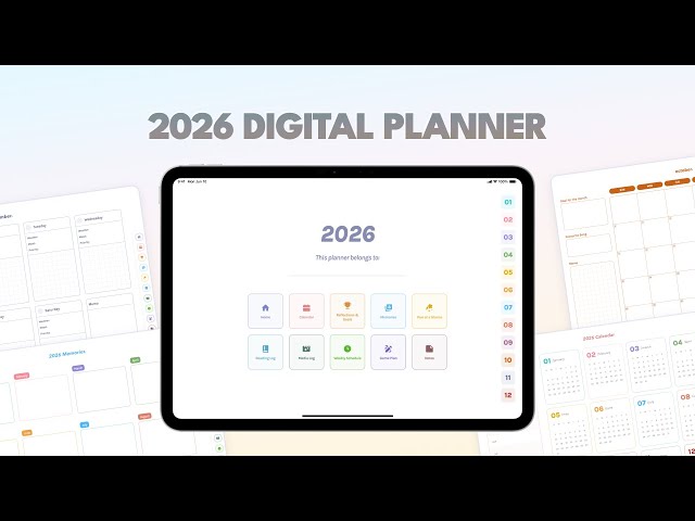 FREE 2026 Digital Planner 📖 | Sunday and Monday start 🌟