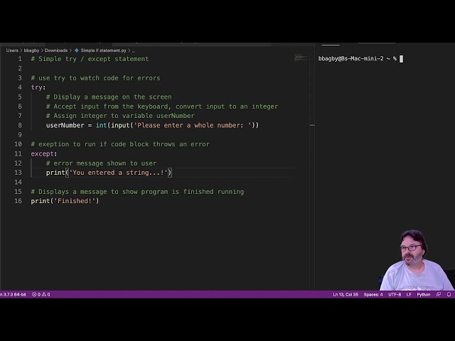 Try Except Statement Python