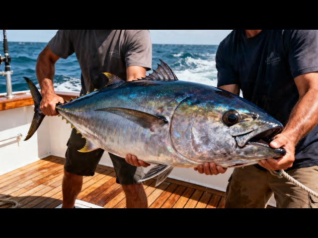 Fresh Ocean Tuna Processing with Fast and Clean Technique 🌊🐟