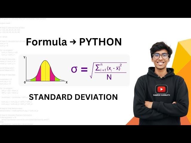 How to Implement Standard Deviation in Python from Scratch | Statistics Formula to Code