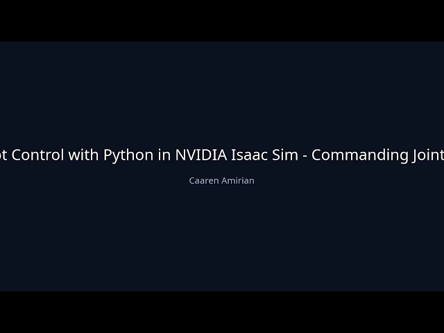 Franka Robot Control with Python in NVIDIA Isaac Sim — Commanding Joints from Code