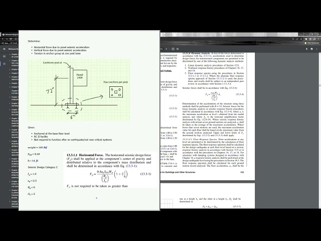 Use of ASCE 7 Chapter 13 for component design - CE 562 Project Lecture Recording