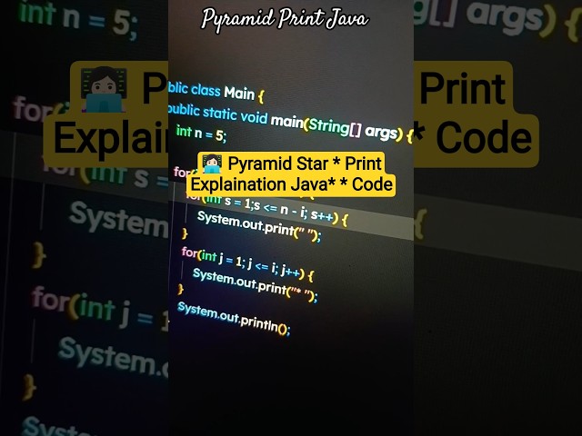 java pyramid program | star pattern program in java | pyramid printing in java #java #programming