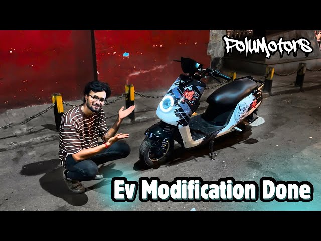 Ev Modification Completed 🔥| Electric Scooty Modification 😳| #polumotors #modification