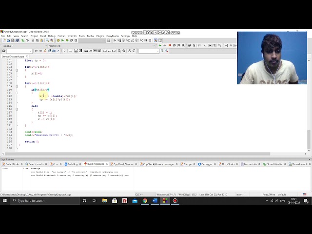 Knapsack Problem using Greedy Approach