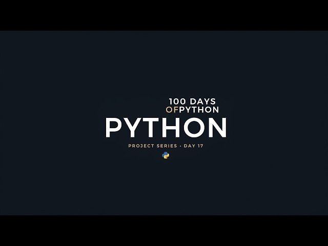 Project 17/100 - Easy Tutorial - Python programming