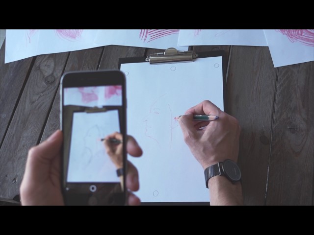 Drawing a portrait using augmented reality and SketchAR app