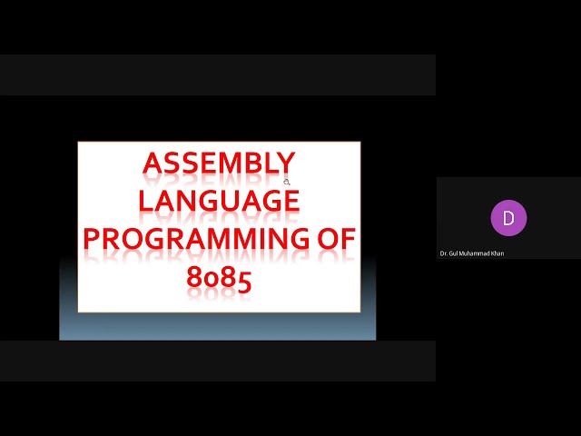 assembly language programing of 8085.