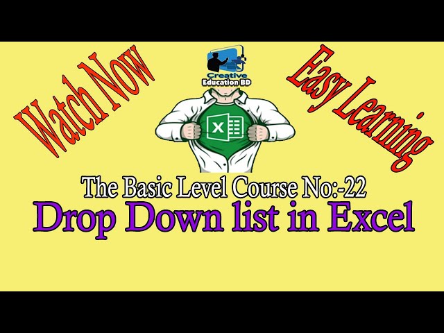 Drop Down list in Excel II Bengali