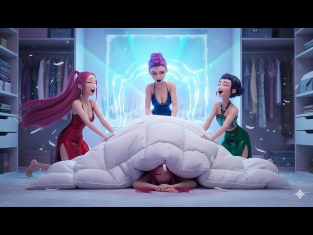 KPop Demon Hunters 2 Huntrix wrestle one massive duvet out of the cupboard, then collapse under it i