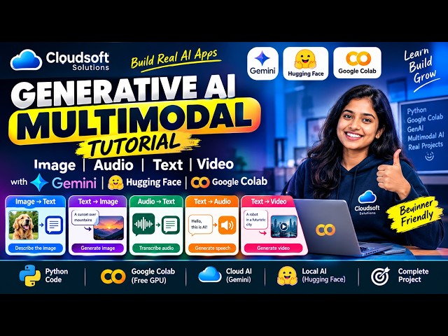 Generative AI Multimodal Tutorial: Image, Audio, Text & Video with Gemini + Hugging Face | Colab