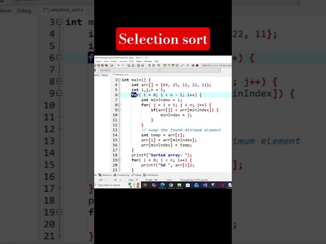 selection sort...... #coding #coding #programminglanguage