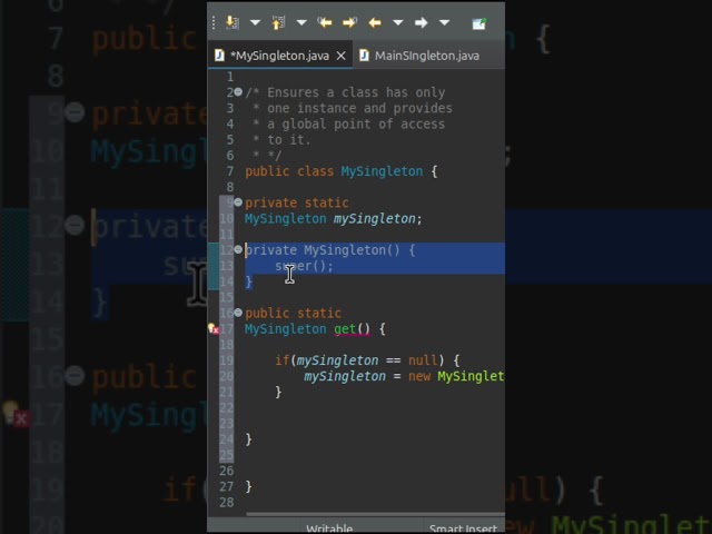 Singleton Design Pattern in JAVA #coding #singleton #java