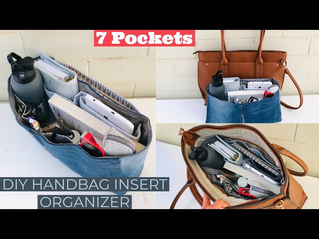 DIY BAG/JEANS BAG/HANDBAG INSERT ORGANIZER/RECYCLE OLD JEANS/EASY TUTORIAL/DIY IDEA/DIY กระเป๋า