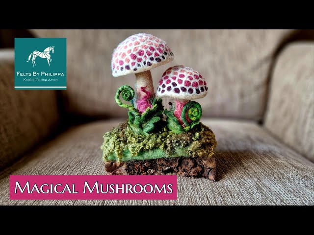 How to needle felt this magical mushroom scene // Detailed needle felting tutorial.