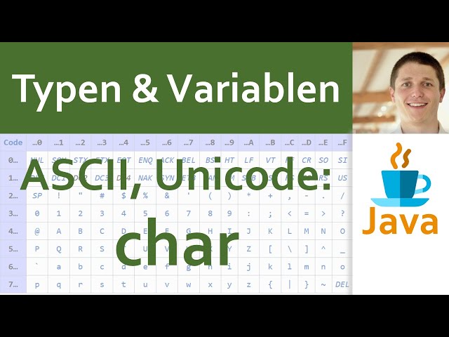 💻 JAVA | Typen & Variablen 08 - Datentyp char für ASCII-/Unicode-Zeichen