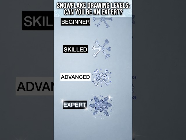 SNOWFLAKE DRAWING LEVELS: Can you be an EXPERT? ❄️✍️ #Shorts