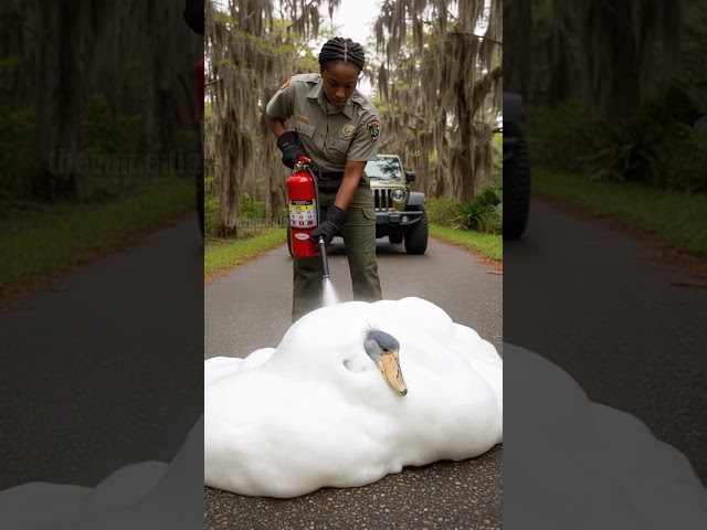 Park Ranger Rescues Shoebill Stork From Deadly Snake! #rescue #wildlife #animals