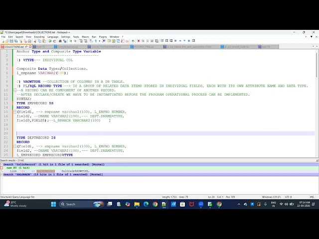 Collections in SQL/PLSQL RECORD and PL/SQL TABLE TYPE #oracle #training #sql #plsql #btech #fusion