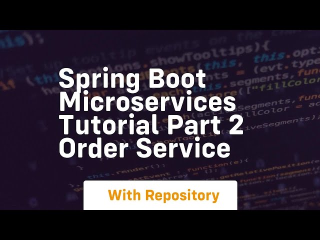 spring boot microservices tutorial part 2 order service