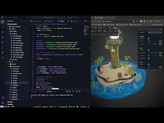 We are building the 3D METAVERSO World5 with React.js + Three.js