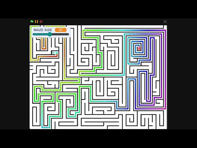Maze Generator and Pathfinder in Scratch