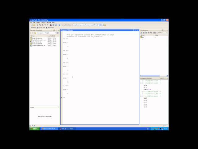 01 The MATLAB desktop