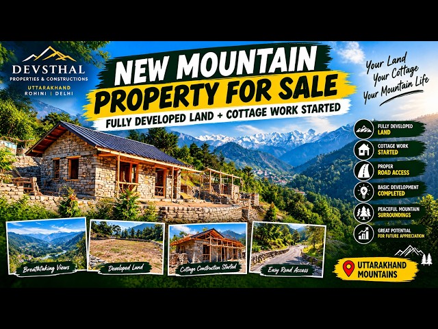 🏔️ NEW MOUNTAIN PROPERTY FOR SALE | FULLY DEVELOPED LAND + COTTAGE WORK STARTED 🌲