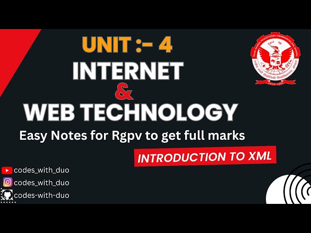 Internet and Web Technology AL703(D) Unit 4 | AIML 7th Semester | RGPV | #rgpv #iwt #youtube #ai