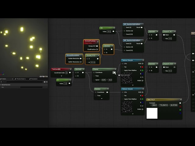 Two examples of Sparks ░ Unreal Engine Material