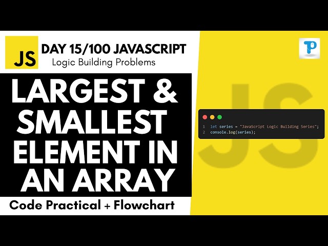 Find Largest & Smallest Element in an Array Using JavaScript | Day 15/100 JavaScript Logic Building