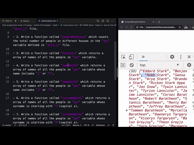 Assignment: People Of GOT in JavaScript Array