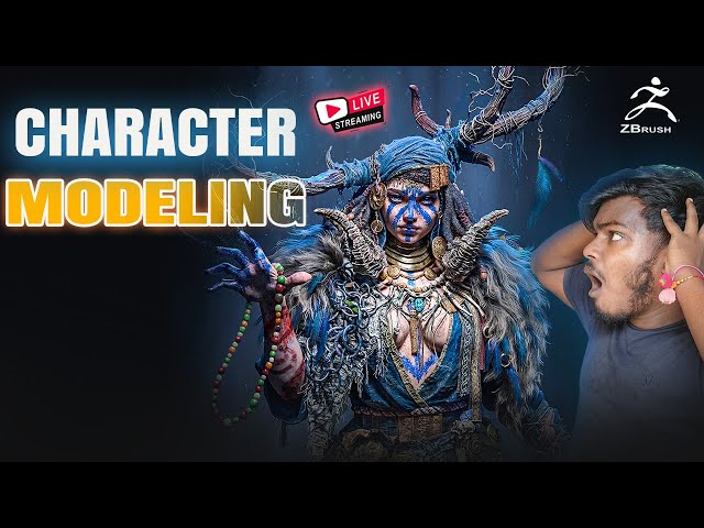 Live Character Modeling in ZBrush | Face Details & Armor Blockout