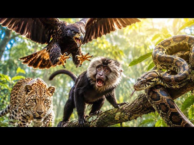3 Predators, 1 Monkey | A Deadly Forest Survival Story
