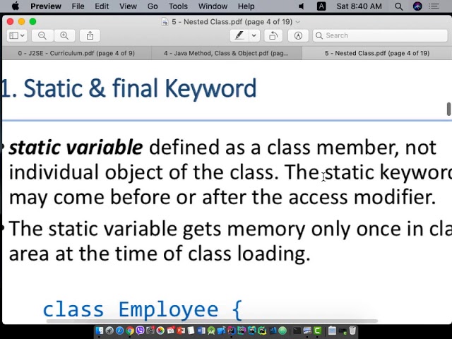 Java J2SE/FX  #19   - Static Keyword