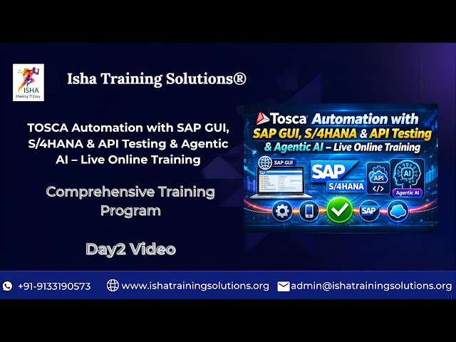 TOSCA SAP 23rd September 2026 Day2 Pls contact or WhatsApp us on +91-9133190573 to enroll