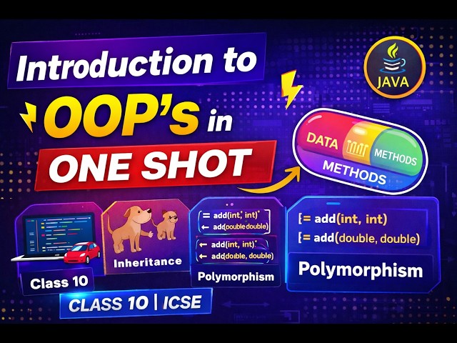 INTRODUCTION TO OBJECT ORIENTED PROGRAMMING(One Shot)||Class 10 ICSE