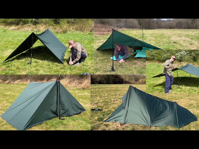 5 Easy Tarp Shelters in 10 Minutes! Tarp Tent Guide (DD Superlight 3x3)