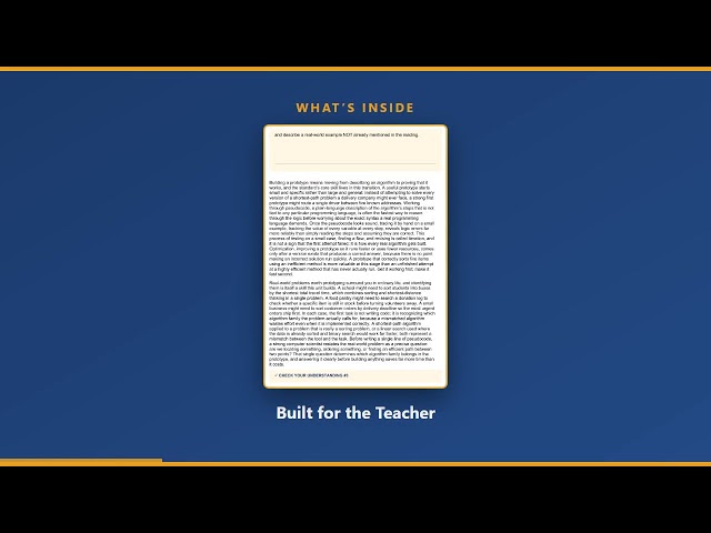 Grades 9-10 (Level 1) Computer Science: Algorithms in Action: Build a Real Prototype — L1.AP.A.01 |
