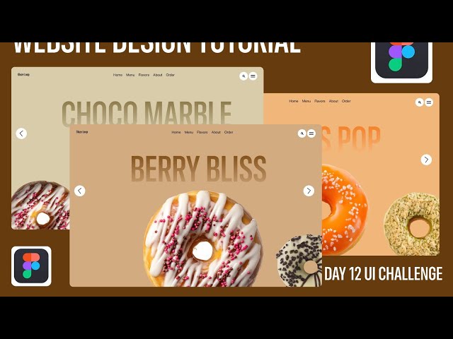 100 DAY UI  Animation Challenge - Day 12 | Donut Website Design in Figma