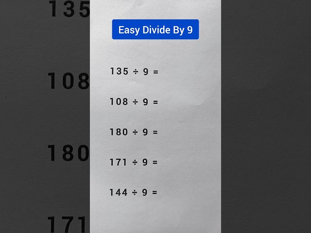 Divide By 9 Easily #mathematics #mathstricks #education #shorts #trendingshorts