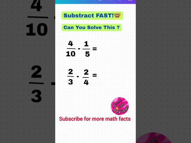 Stop Getting Fractions Wrong! Substract Fractions in 3 Simple Steps! #subtraction #math #maths