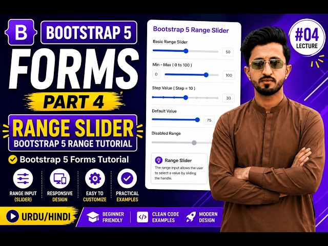 BS5 Forms Part 4 | Bootstrap 5 Range Slider Tutorial | Urdu/Hindi